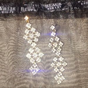 WHBM - NWOT - Gold/Rhinestone Dangling Earrings